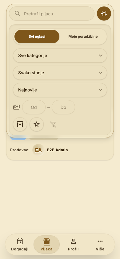 Otvoreni filteri na Pijaci