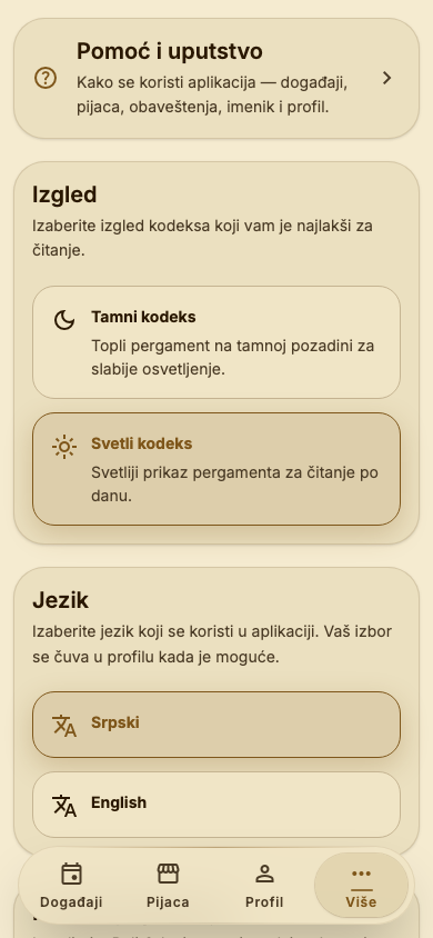 Ekran Podešavanja